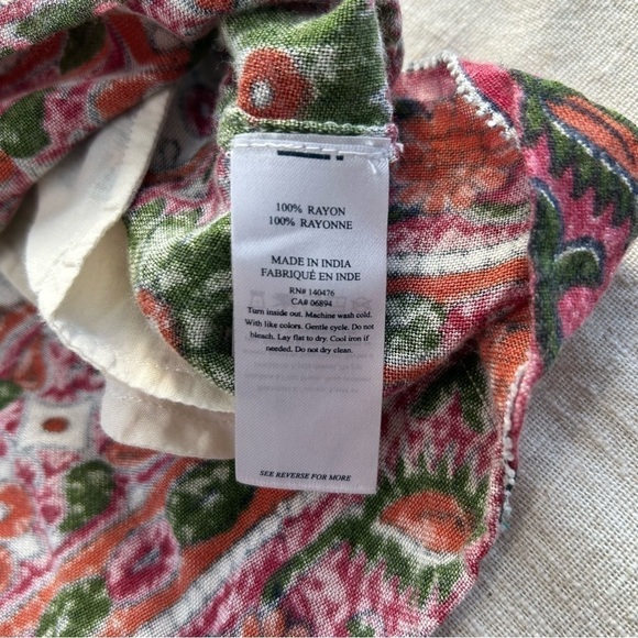 Faherty Bemini Dress Smocked Waist Short Flutter Sleeve with Pocket EUC - Picture 5 of 5